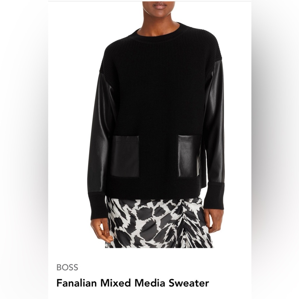 BOSS by HUGO BOSS Fanalian Mixed Media Sweater $348 - NWT